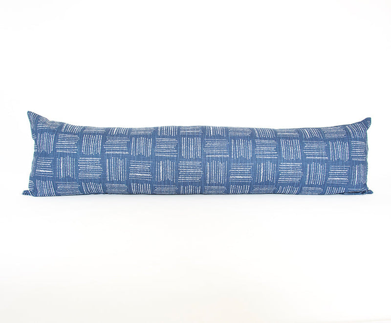 Spotted Italian Denim Extra Long Lumbar Pillow Case - 14x50