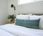 Stone Blue Bhujodi Extra Long Lumbar Pillow - 14x36 - #1