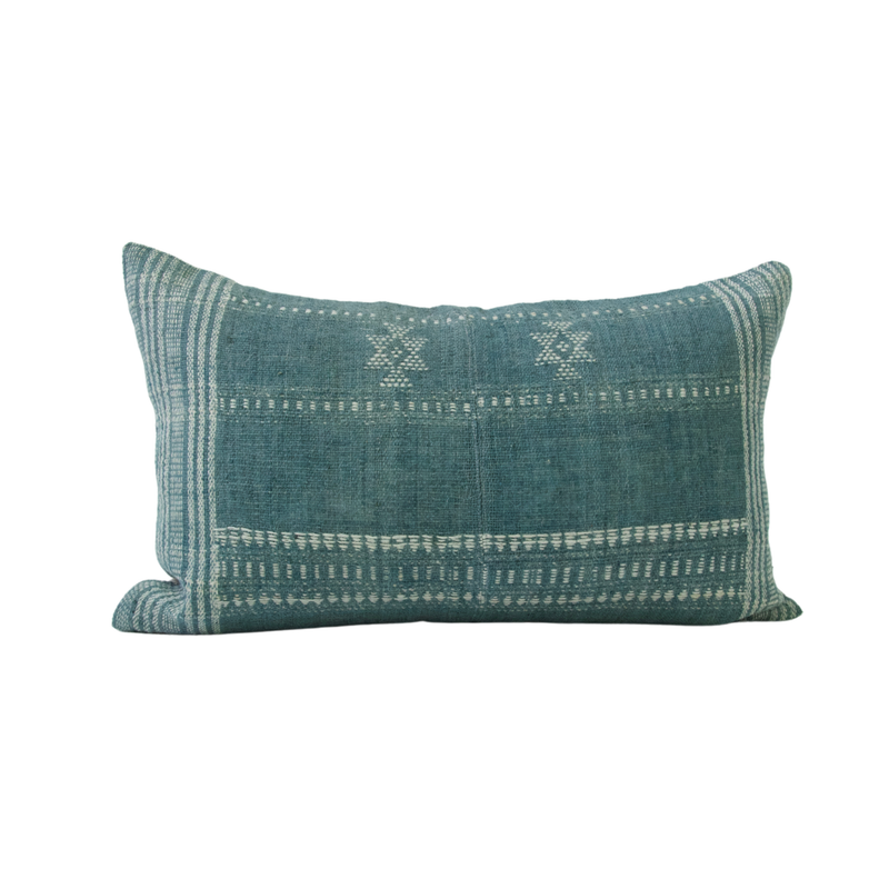 Stone Blue Bhujodi Lumbar Pillow Case - 14x22 pillow