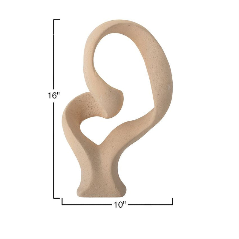 Stoneware Abstract Statue, Natural Sand Finish