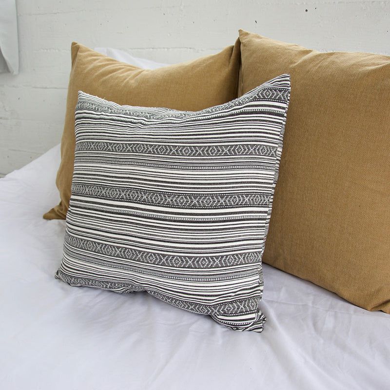 Striped Aztec Accent Pillow - Grey - 22x22