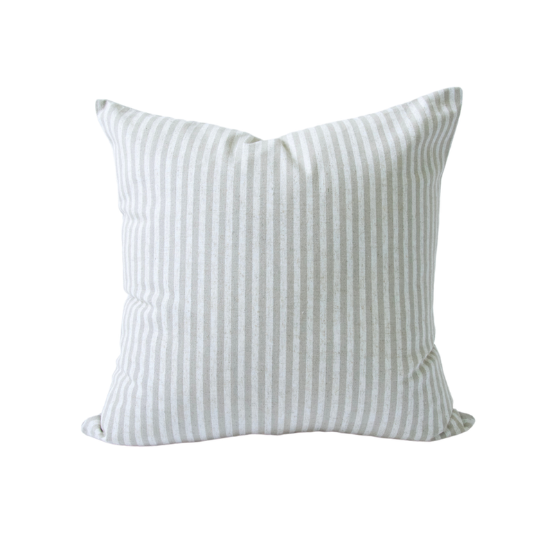 Taupe & White Large Striped Pillow Case -22x22