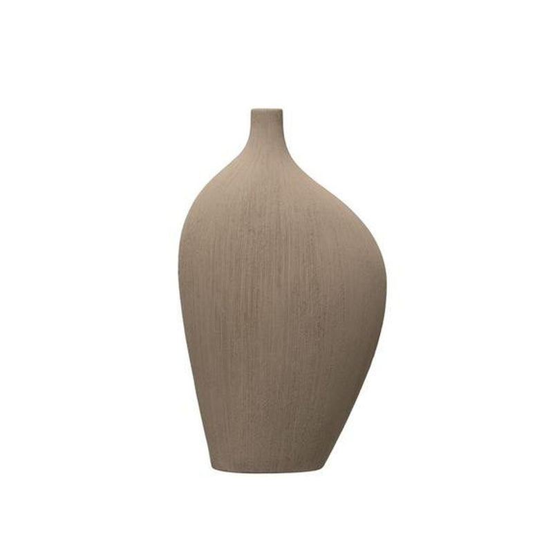 Textured Stoneware Vase, Matte Grey, 7" x 3-1/4" x 12" pillow