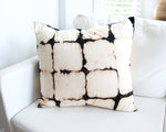 Tie Die Black And Cream Block Pillow - 22x22