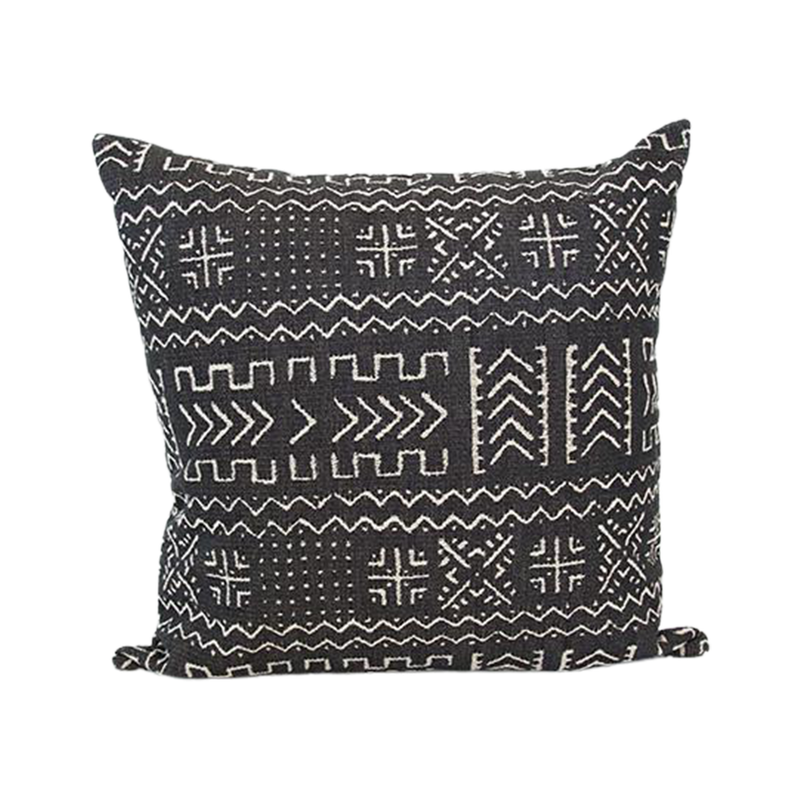 Tribal Black + Cream Accent Pillow - 20x20 pillow