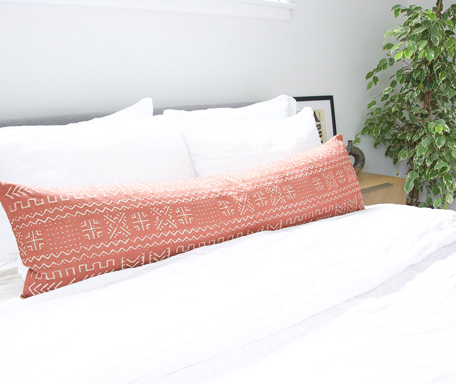 Tribal Rust + Cream Extra Long Lumbar Pillow Case - 14x50
