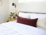 Velvet Extra Long Lumbar Pillow Case - Burgundy - 14x36