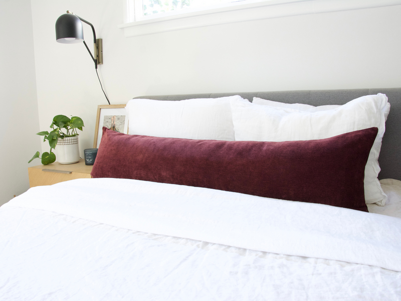 Velvet Extra Long Lumbar Pillow Case - Burgundy - 14x50