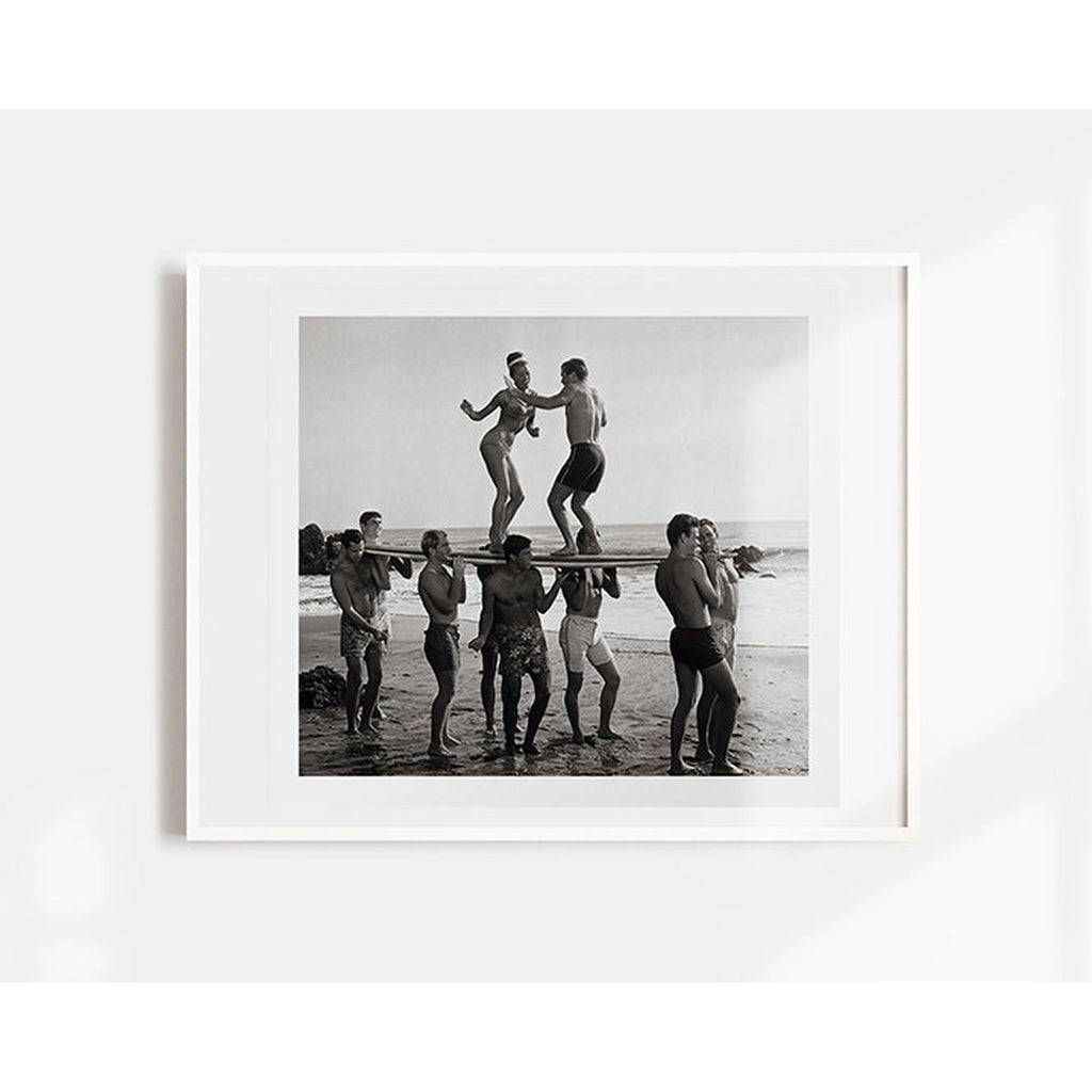 Vintage Beach Party 1 Art Print (FINAL SALE) pillow