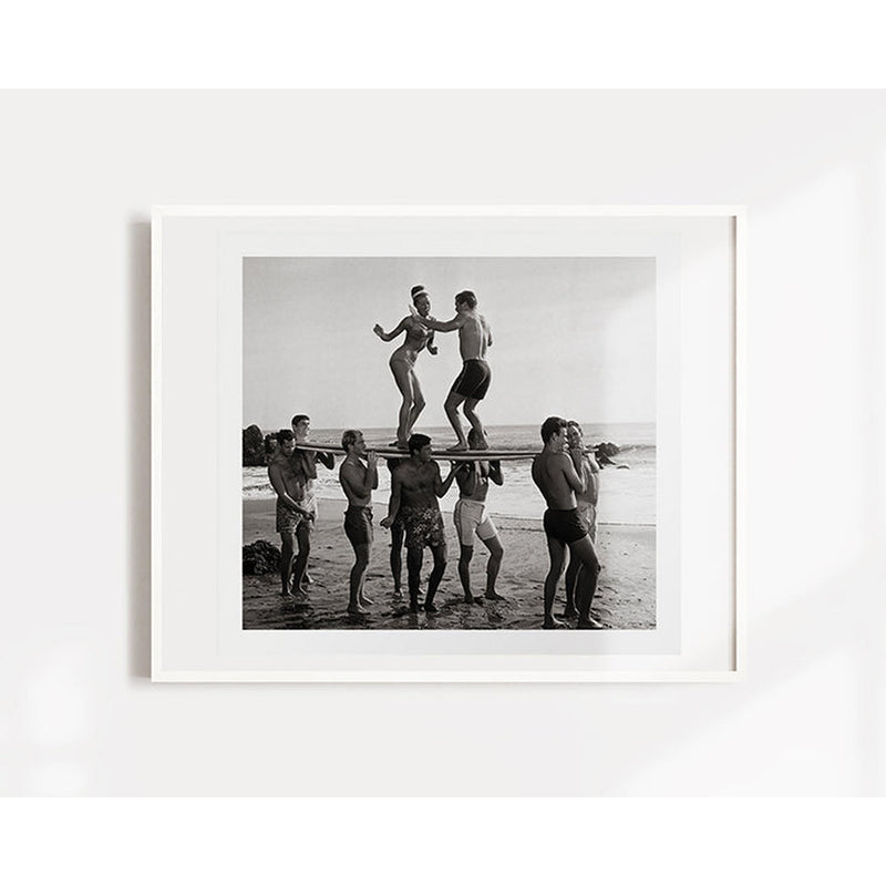 Vintage Beach Party 1 Art Print (FINAL SALE) pillow