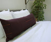 Vintage Brown Hmong Extra Long Lumbar Pillow - 14x36 - #1