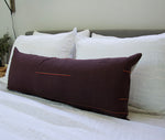 Vintage Brown Hmong Extra Long Lumbar Pillow - 14x36 - #1