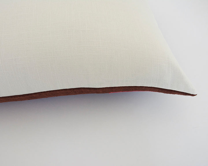 Vintage Hmong Extra Long Lumbar Pillow - Burgundy - 14x36
