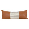 Mix & Match: White Stripe / Faux Leather Extra Long Lumbar Pillow #3 - 14x36 pillow