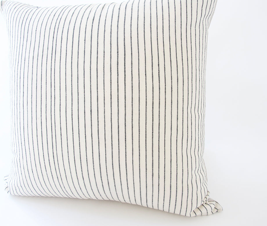White & Black Striped Accent Pillow Case - 20x20