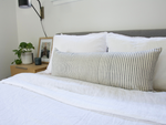 White & Black Striped Extra Long Lumbar Pillow Case - 14x36