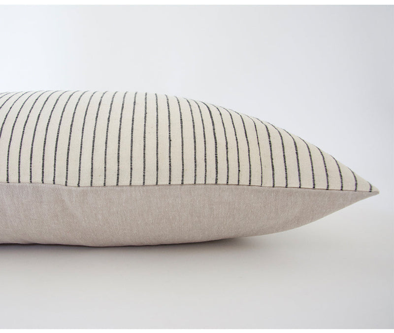 White & Black Striped Extra Long Lumbar Pillow Case - 14x50