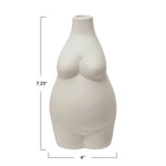 Stoneware Woman Body Vase, White